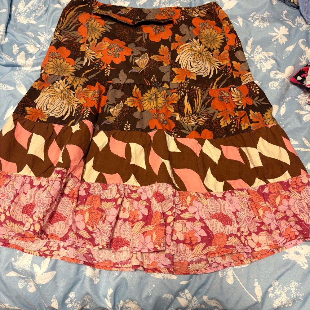 Custo Barcelona Multicolor Floral A-Line Skirt